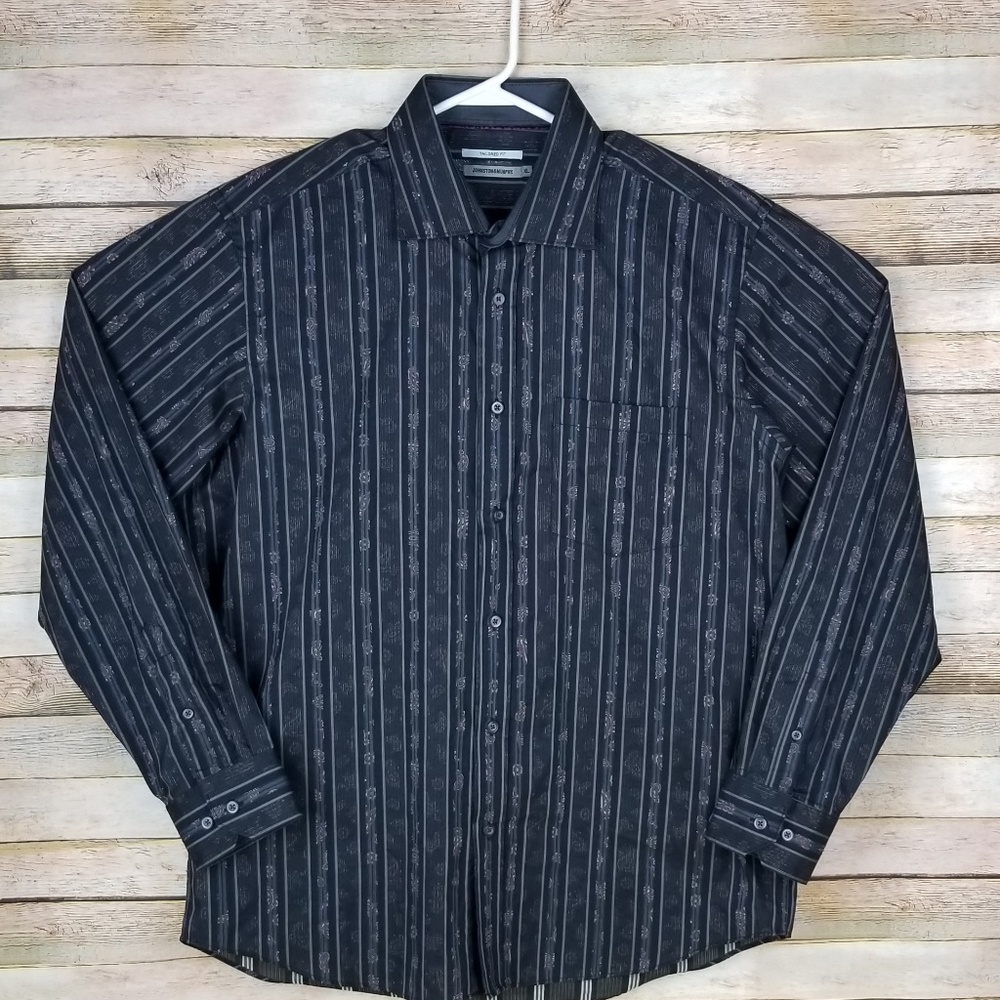 Johnston & Murphy Black Designer Button Front XL